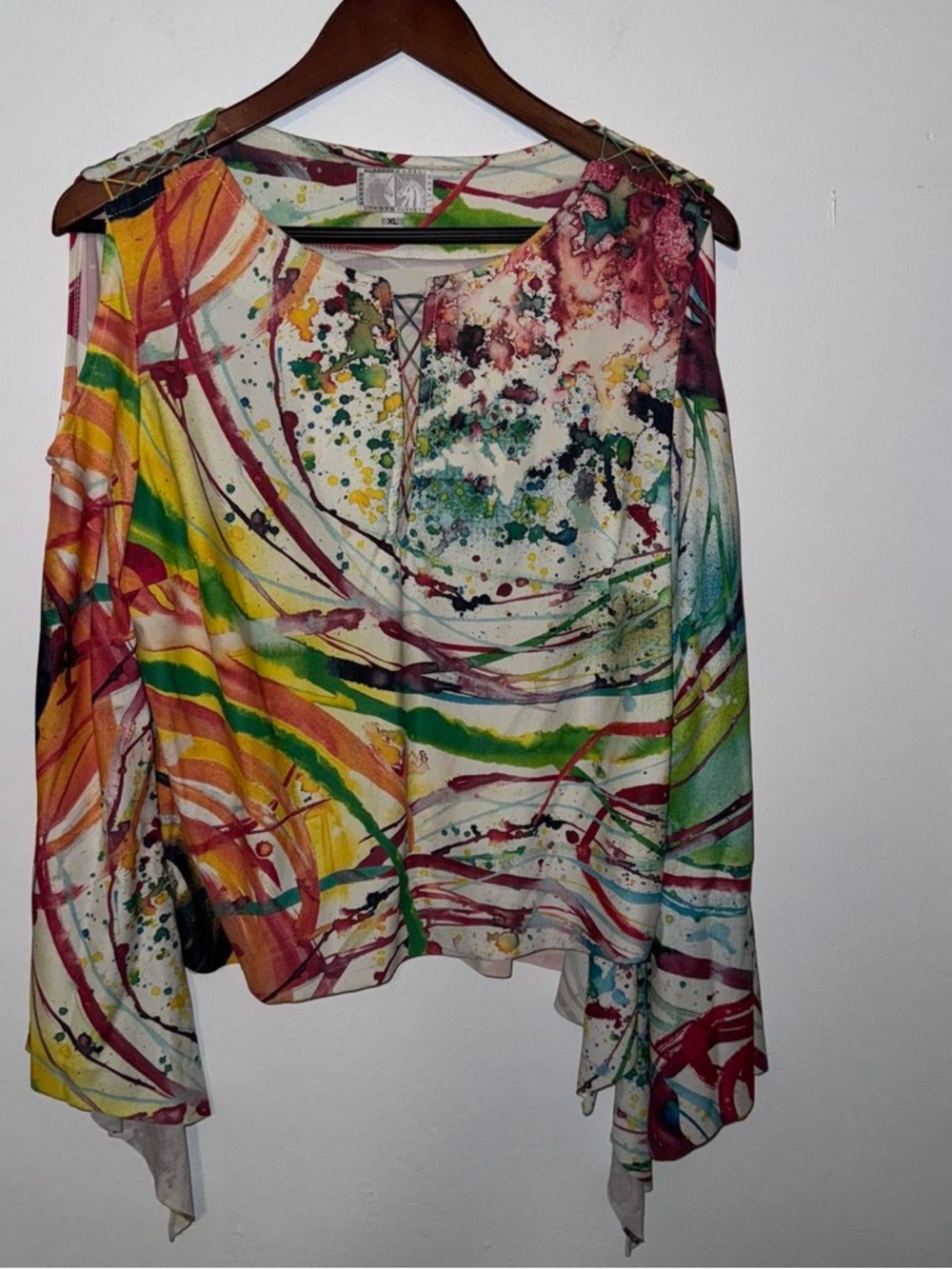 Colorful Abstract Paint-Splash Long Sleeve Top